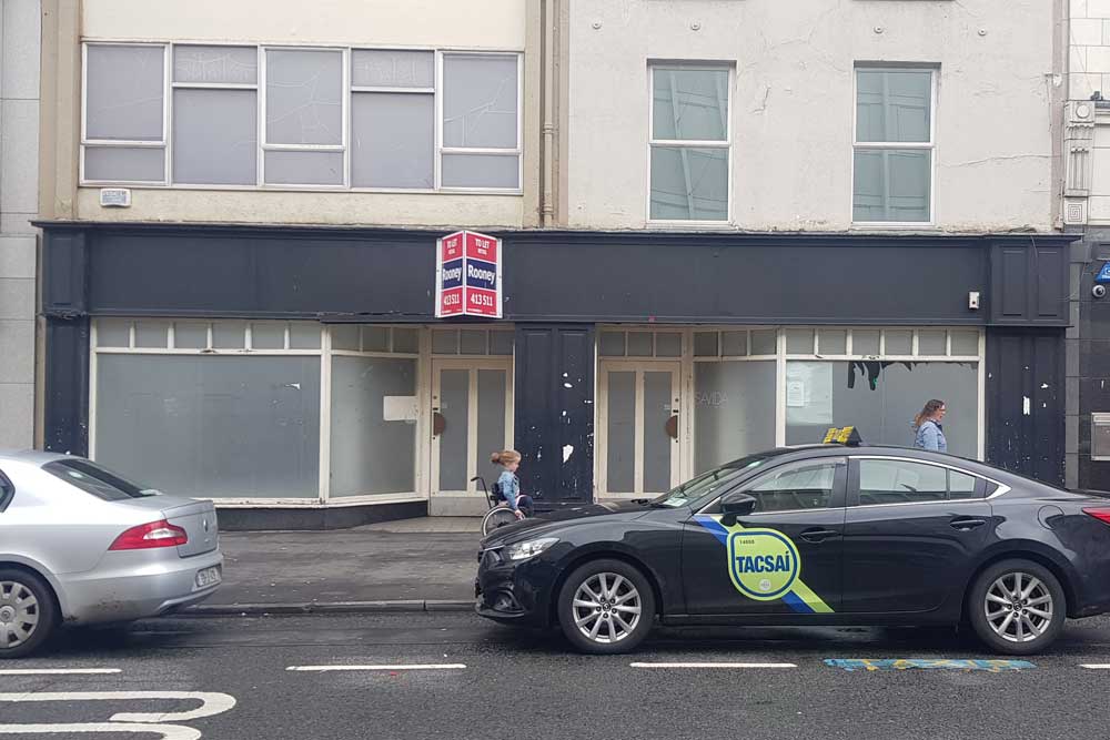 Vacant shops on O'Connell street Limerick