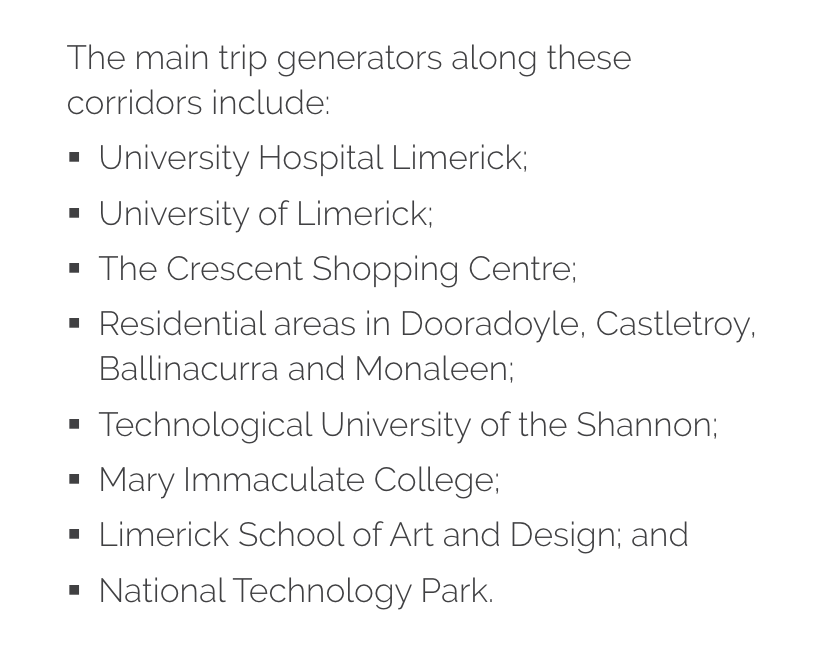 main trip generators as identified in LSMATS